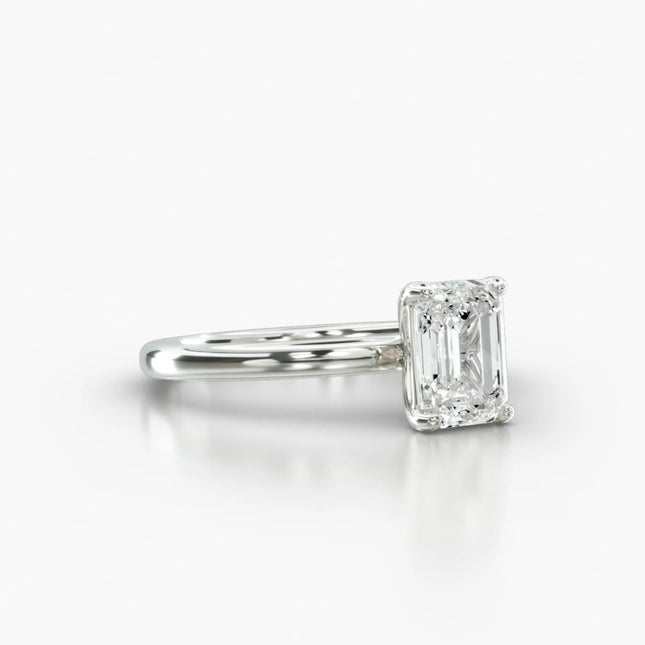 ANILLO DE COMPROMISO Diamante esmeralda 1 ct