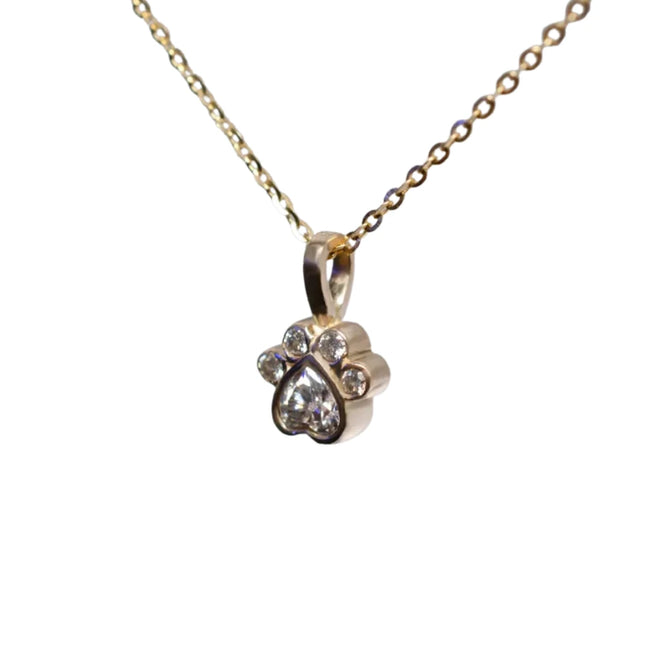 DIJE HUELLITA - Moissanitas oro 14k