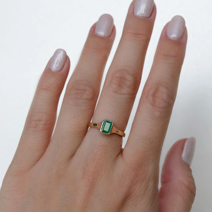 AMIRA - ANILLO DE ESMERALDA O CITRINO ORO 14K