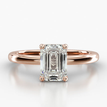 ANILLO DE COMPROMISO Diamante esmeralda 1 ct