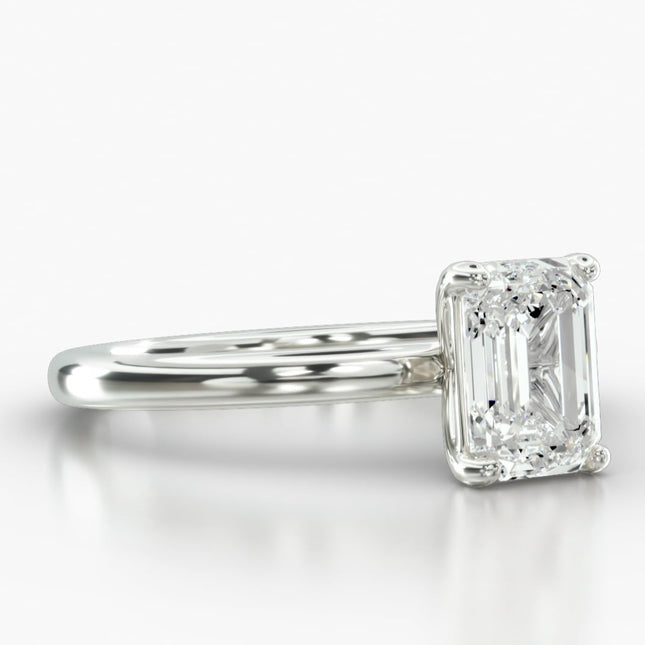 ANILLO DE COMPROMISO Diamante esmeralda 1 ct