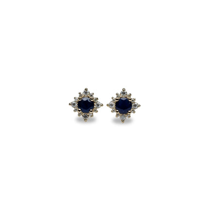 ZIVA - Aretes de Zafiros y Diamantes Oro 14K