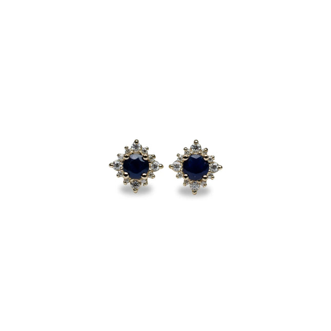 ZIVA - Aretes de Zafiros y Diamantes Oro 14K