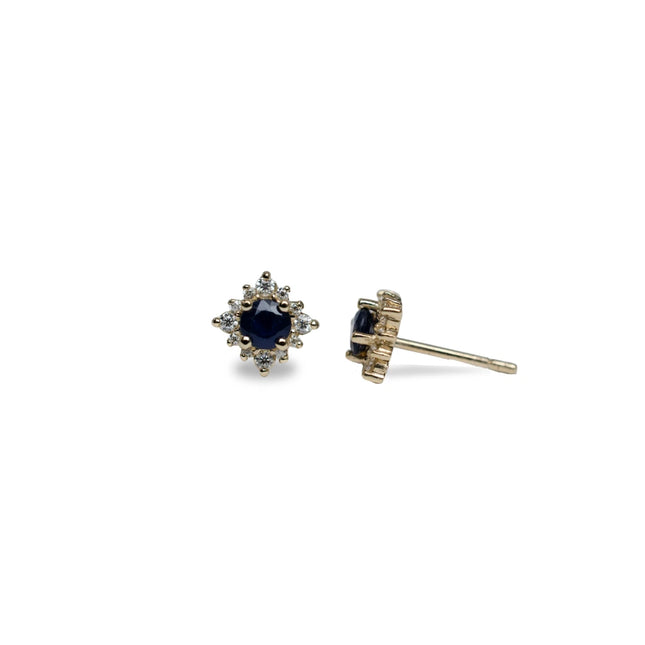 ZIVA - Aretes de Zafiros y Diamantes Oro 14K